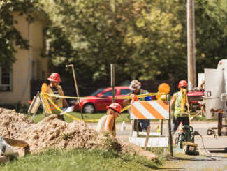 Workers doing utility work