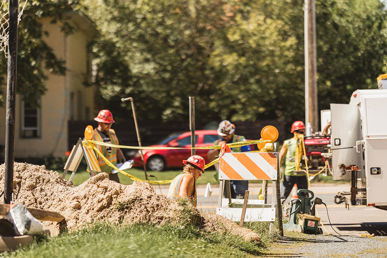 Workers doing utility work